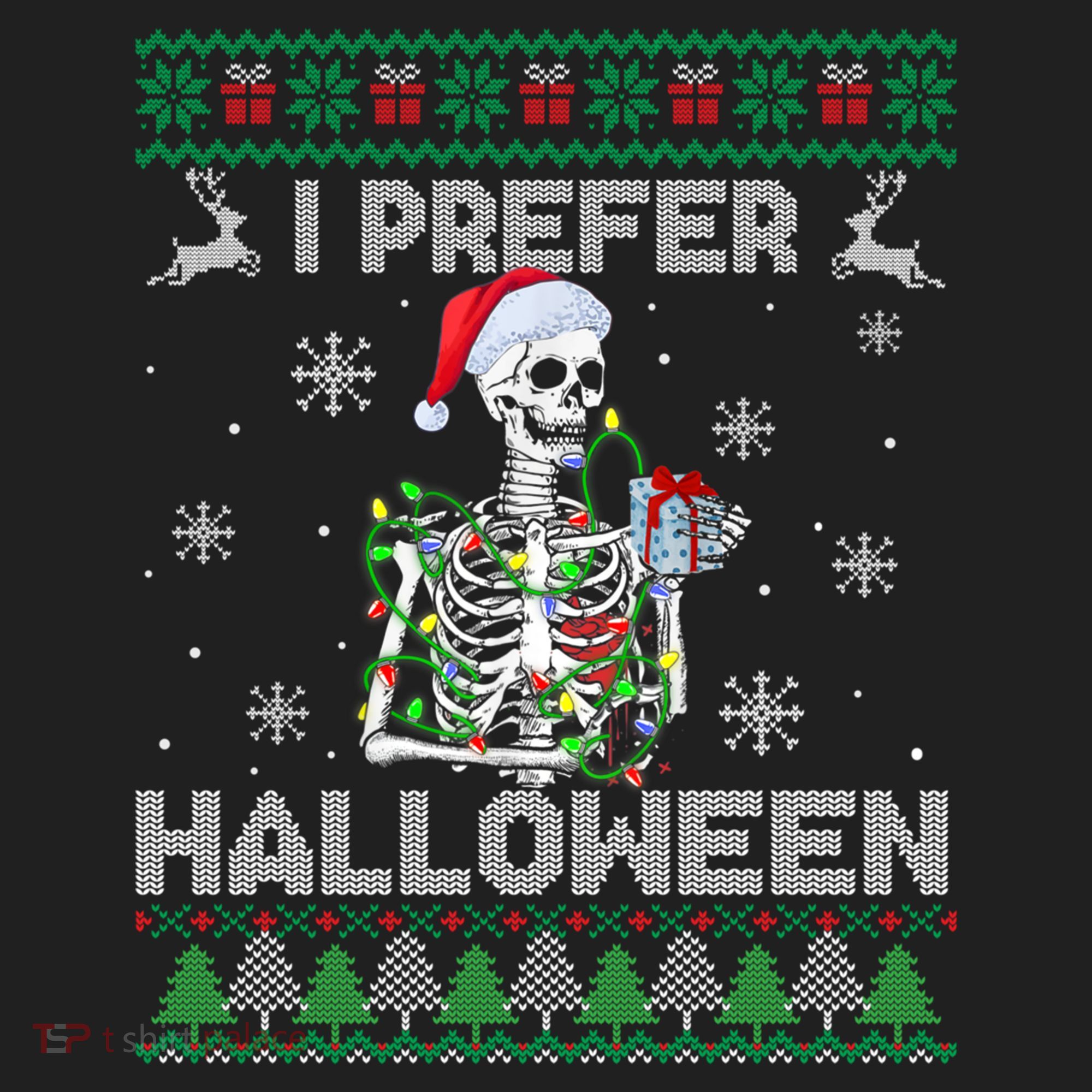 I Prefer Halloween Christmas Funny Skeleton Xmas Gift Golf Towel
