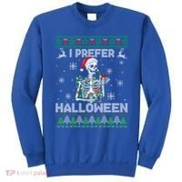 I Prefer Halloween Christmas Funny Skeleton Xmas Gift Sweatshirt thumb 0