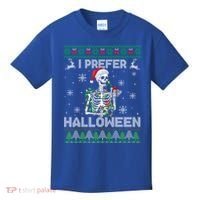 I Prefer Halloween Christmas Funny Skeleton Xmas Gift Kids T-Shirt thumb 0