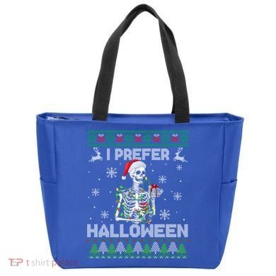 I Prefer Halloween Christmas Funny Skeleton Xmas Gift Tote Bag