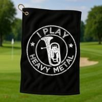 I Play Heavy Metal Funny Euphonium Golf Towel thumb 1
