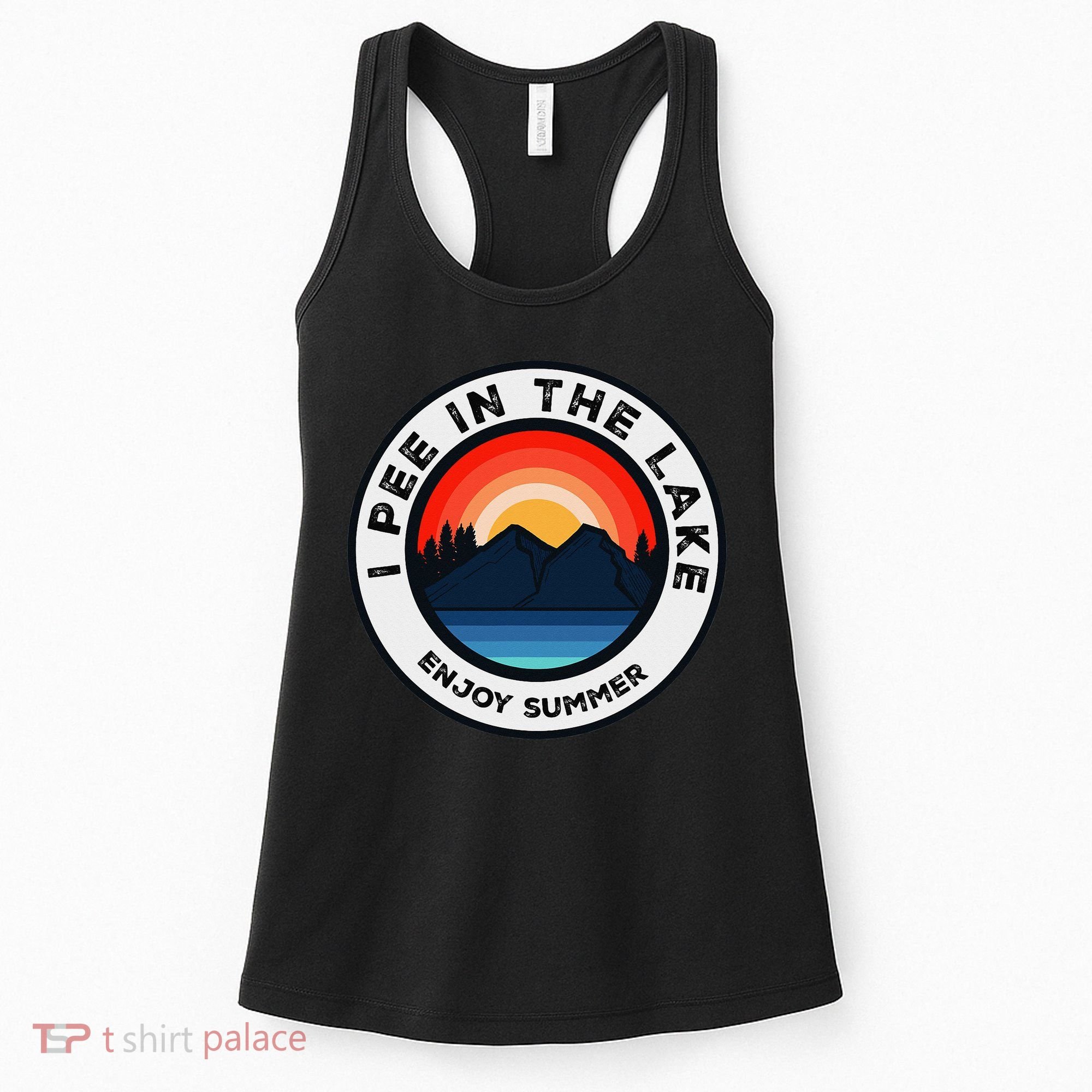 I Pee In The Lake Funny Summer Vacation Family Women's Tank Top
