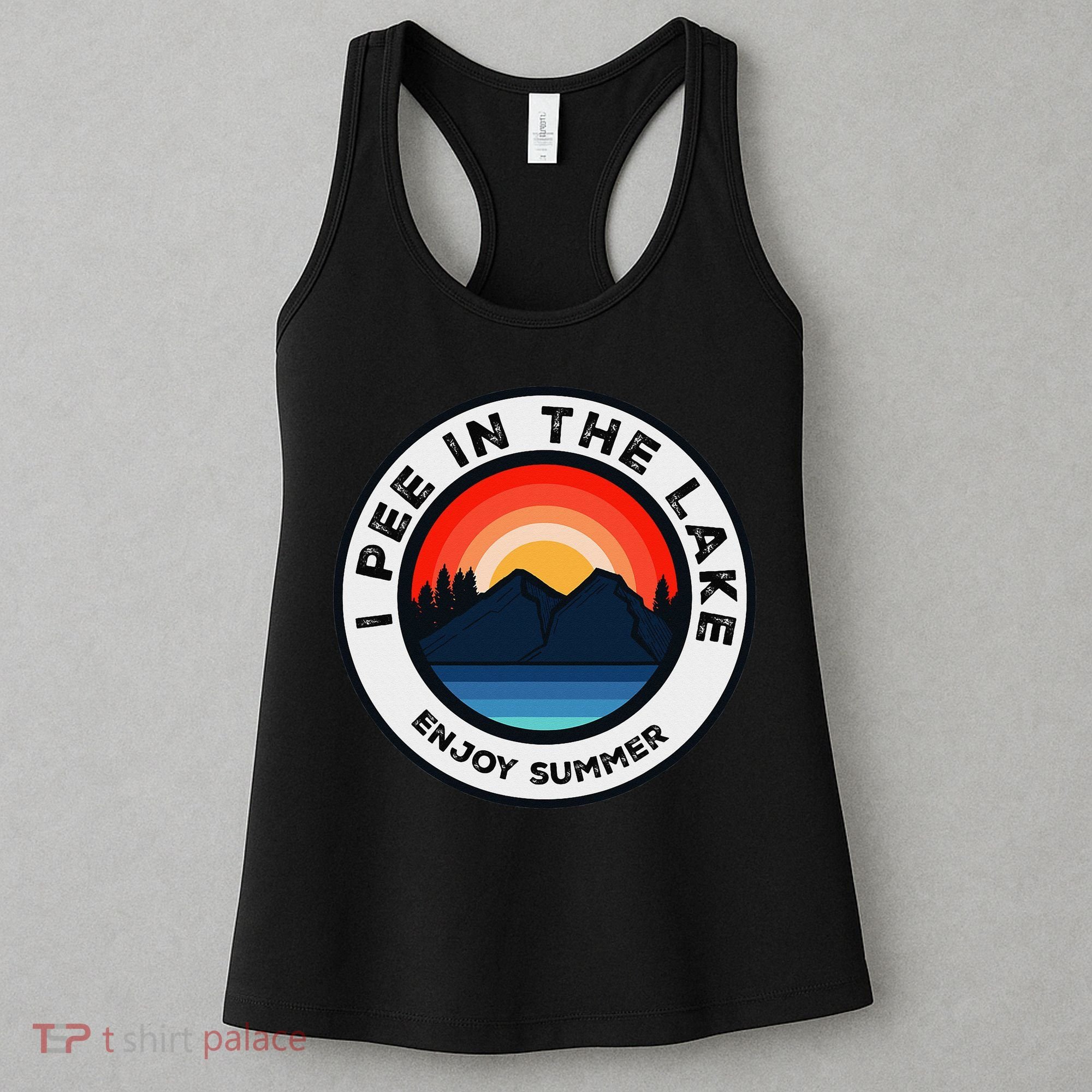 I Pee In The Lake Funny Summer Vacation Family Women's Tank Top