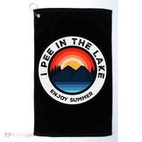 I Pee In The Lake Funny Summer Vacation Family Golf Towel thumb 0