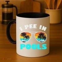 I Pee In Pools Sunglasses Summer Vacation Swimming Coffee Mug thumb 4