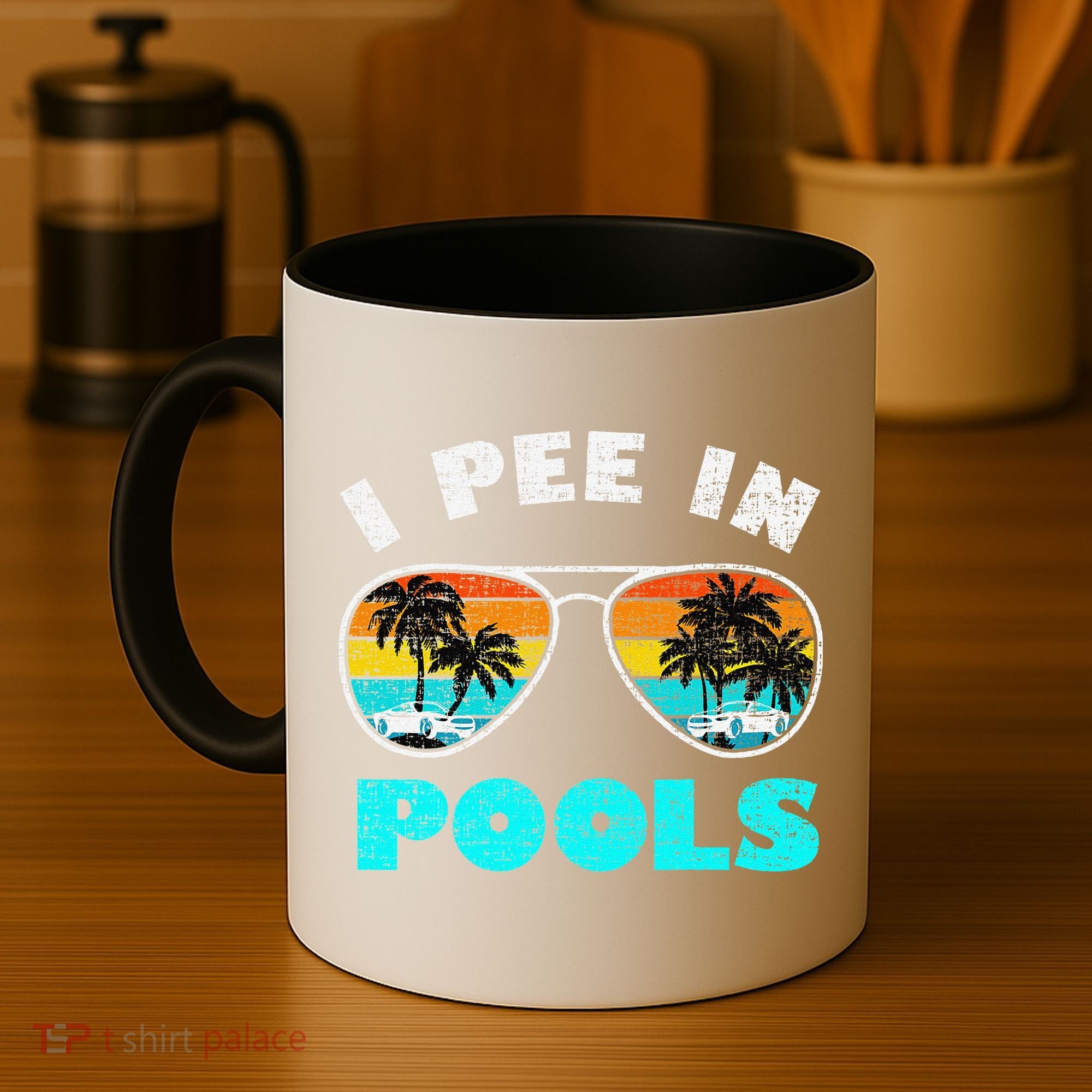 I Pee In Pools Sunglasses Summer Vacation Swimming Coffee Mug