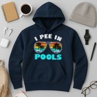I Pee In Pools Sunglasses Summer Vacation Swimming Hoodie thumb 3