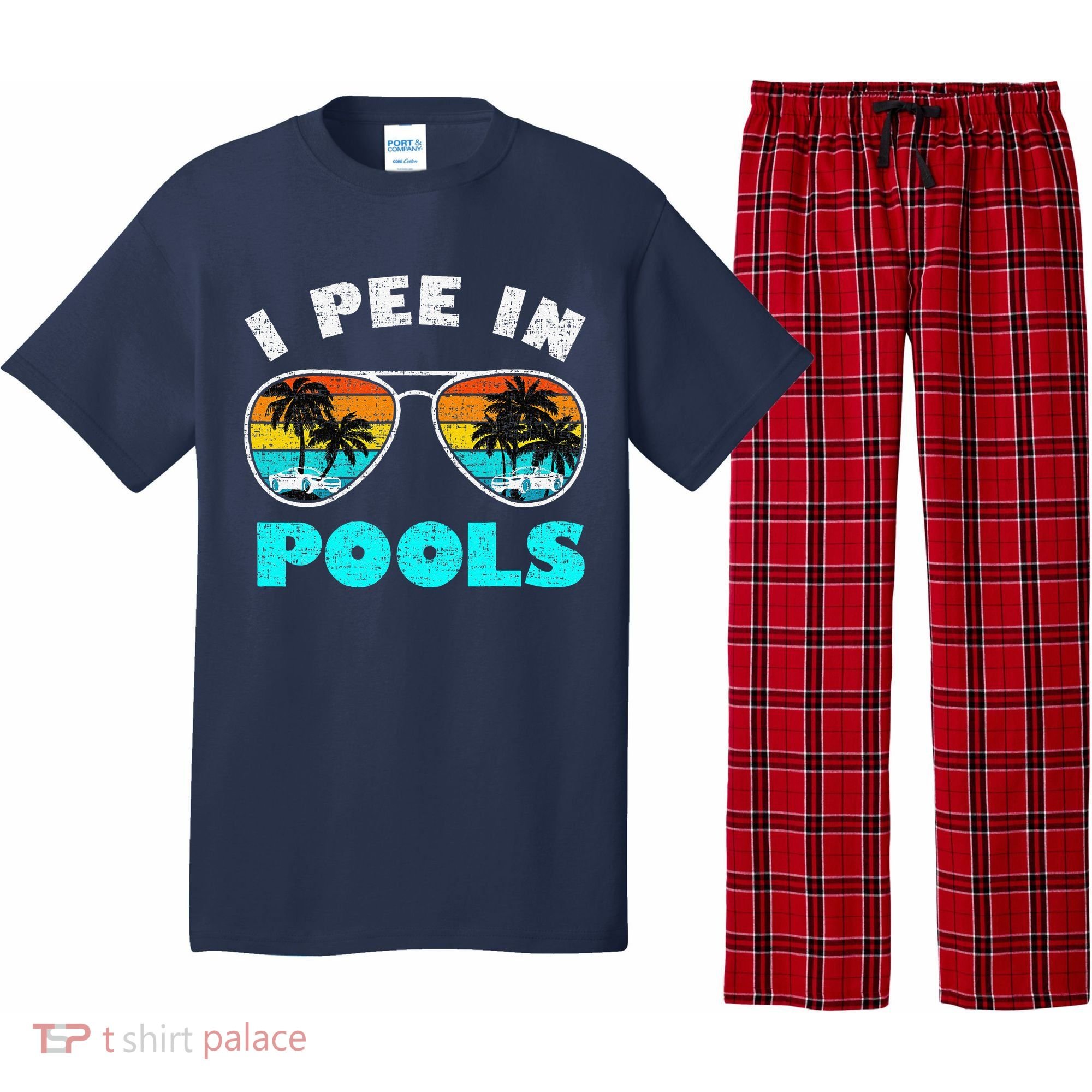 I Pee In Pools Sunglasses Summer Vacation Swimming Pajama Set