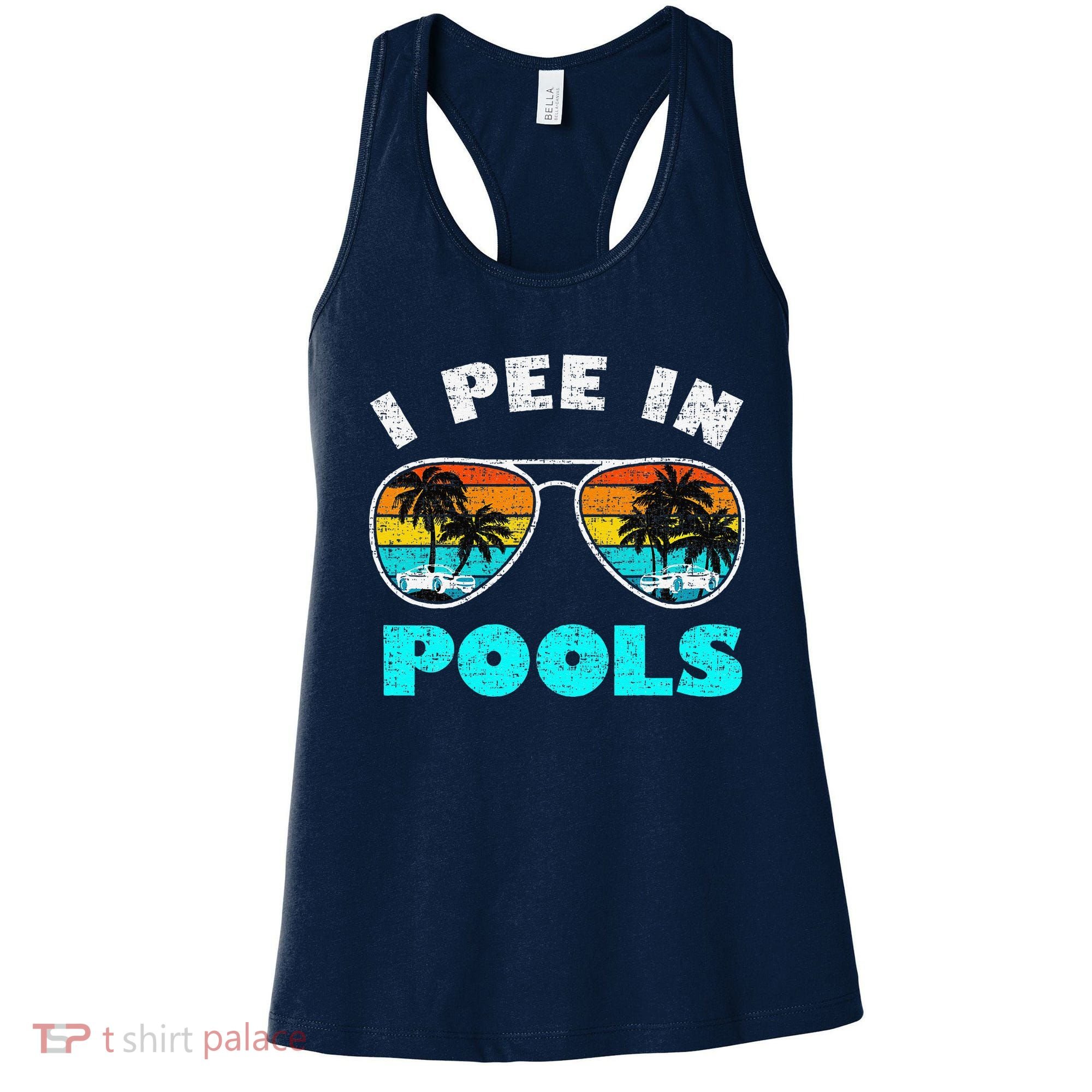 I Pee In Pools Sunglasses Summer Vacation Swimming Women's Tank Top