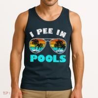 I Pee In Pools Sunglasses Summer Vacation Swimming Tank Top thumb 3