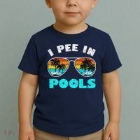 I Pee In Pools Sunglasses Summer Vacation Swimming Toddler T-Shirt thumb 2