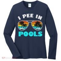 I Pee In Pools Sunglasses Summer Vacation Swimming Women's Long Sleeve Shirt thumb 0