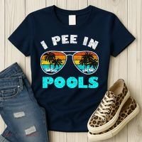 I Pee In Pools Sunglasses Summer Vacation Swimming Women's T-Shirt thumb 3
