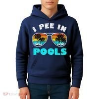 I Pee In Pools Sunglasses Summer Vacation Swimming Kids Hoodie thumb 4