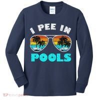 I Pee In Pools Sunglasses Summer Vacation Swimming Kids Long Sleeve Shirt thumb 0