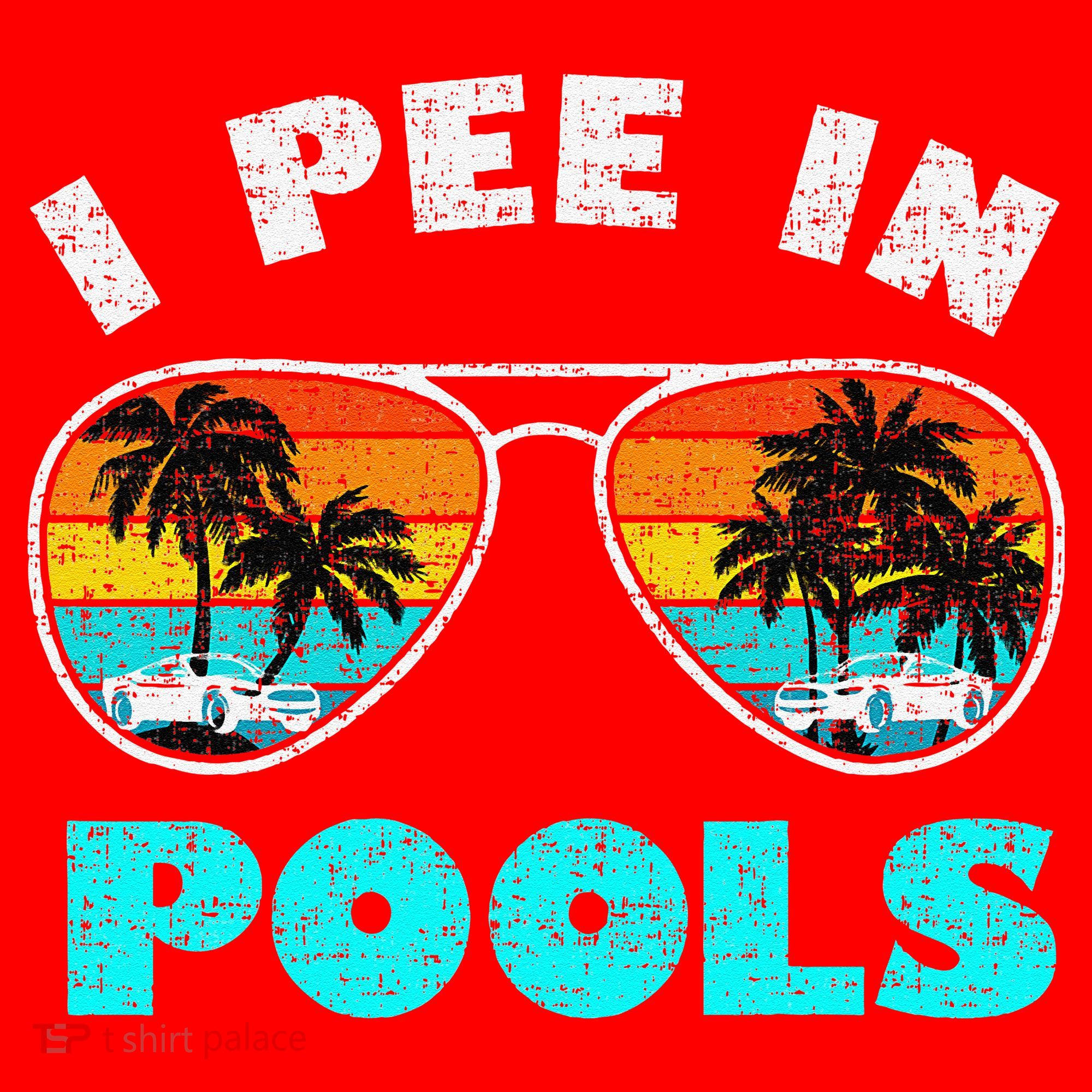 I Pee In Pools Sunglasses Summer Vacation Swimming Santa Hat