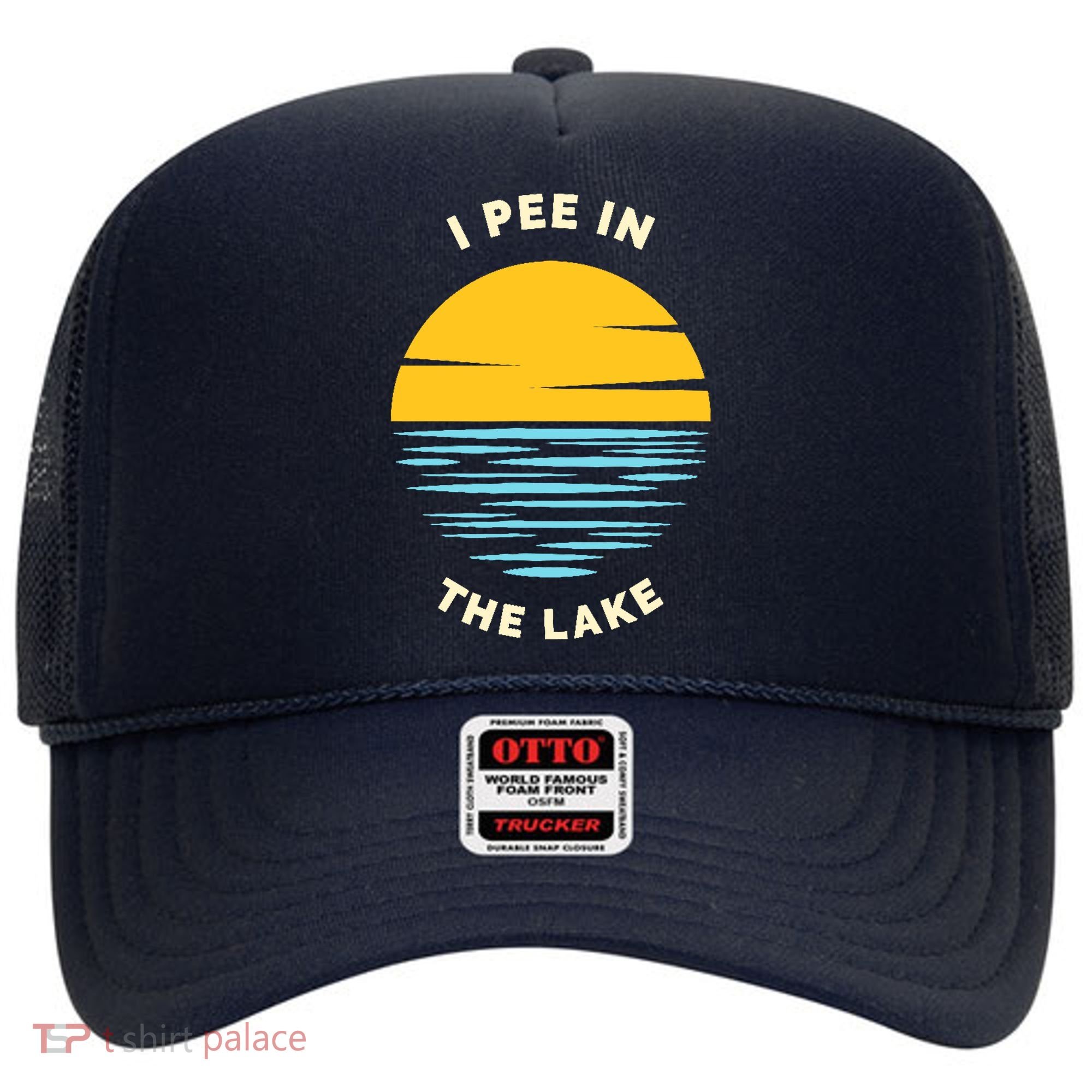 I PEE IN THE LAKE Funny Summer Vacation Boating Swimming Hat