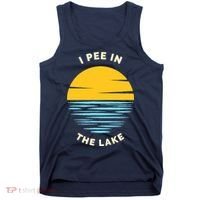 I PEE IN THE LAKE Funny Summer Vacation Boating Swimming Tank Top thumb 0