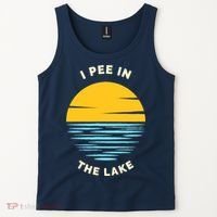I PEE IN THE LAKE Funny Summer Vacation Boating Swimming Tank Top thumb 2