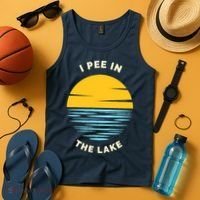 I PEE IN THE LAKE Funny Summer Vacation Boating Swimming Tank Top thumb 4