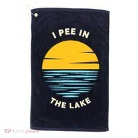 I PEE IN THE LAKE Funny Summer Vacation Boating Swimming Golf Towel thumb 0