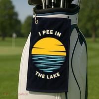 I PEE IN THE LAKE Funny Summer Vacation Boating Swimming Golf Towel thumb 2