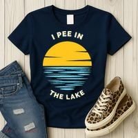 I PEE IN THE LAKE Funny Summer Vacation Boating Swimming Women's T-Shirt thumb 3