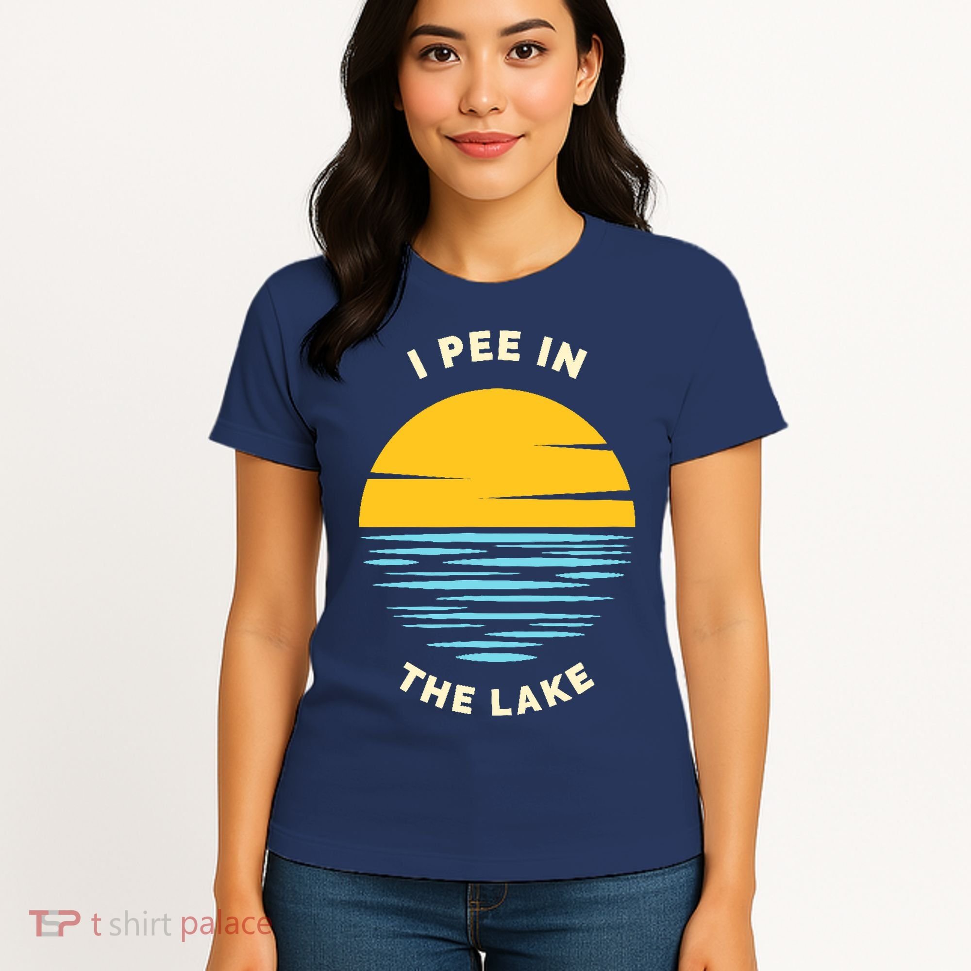 I PEE IN THE LAKE Funny Summer Vacation Boating Swimming Women's T-Shirt
