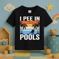 I Pee In Pools Sarcastic Sayings For Pools Lovers Toddler T-Shirt thumb 3