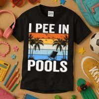 I Pee In Pools Sarcastic Sayings For Pools Lovers Kids T-Shirt thumb 3