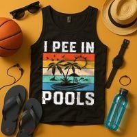 I Pee In Pools Sarcastic Sayings For Pools Lovers  Tank Top thumb 4
