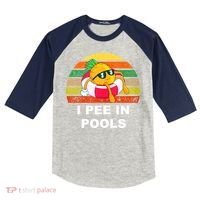I Pee In Pools Kids Colorblock Raglan Jersey thumb 0