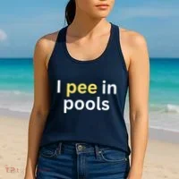 I Pee In Pools Funny Women's Tank Top thumb 2