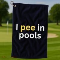 I Pee In Pools Funny Golf Towel thumb 1
