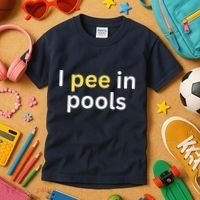 I Pee In Pools Funny Kids T-Shirt thumb 3