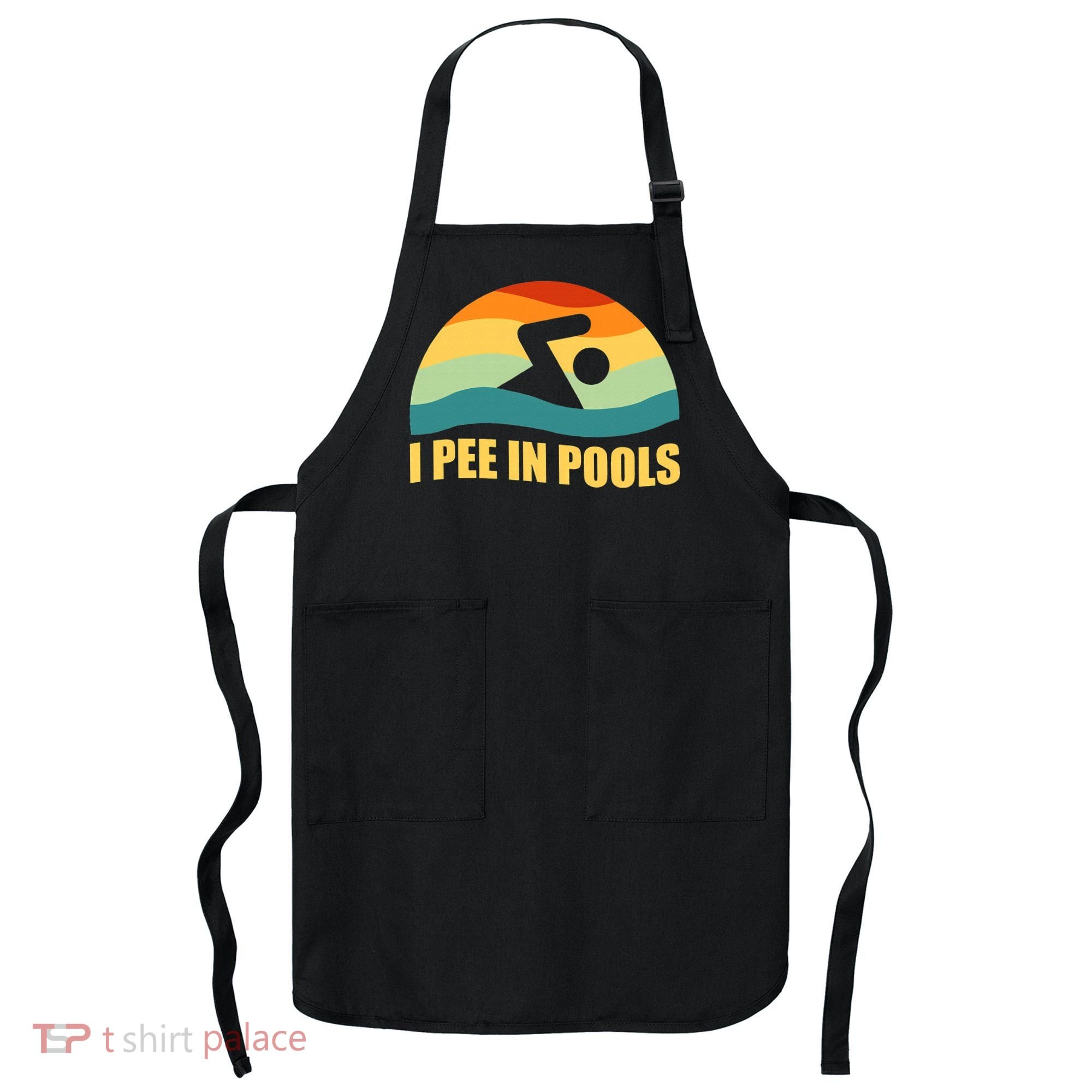 I Pee In Pools Retro Vacation Humor Swimming I Pee In Pools Apron
