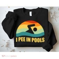 I Pee In Pools Retro Vacation Humor Swimming I Pee In Pools Sweatshirt thumb 2