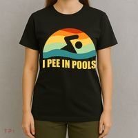 I Pee In Pools Retro Vacation Humor Swimming I Pee In Pools T-Shirt thumb 4