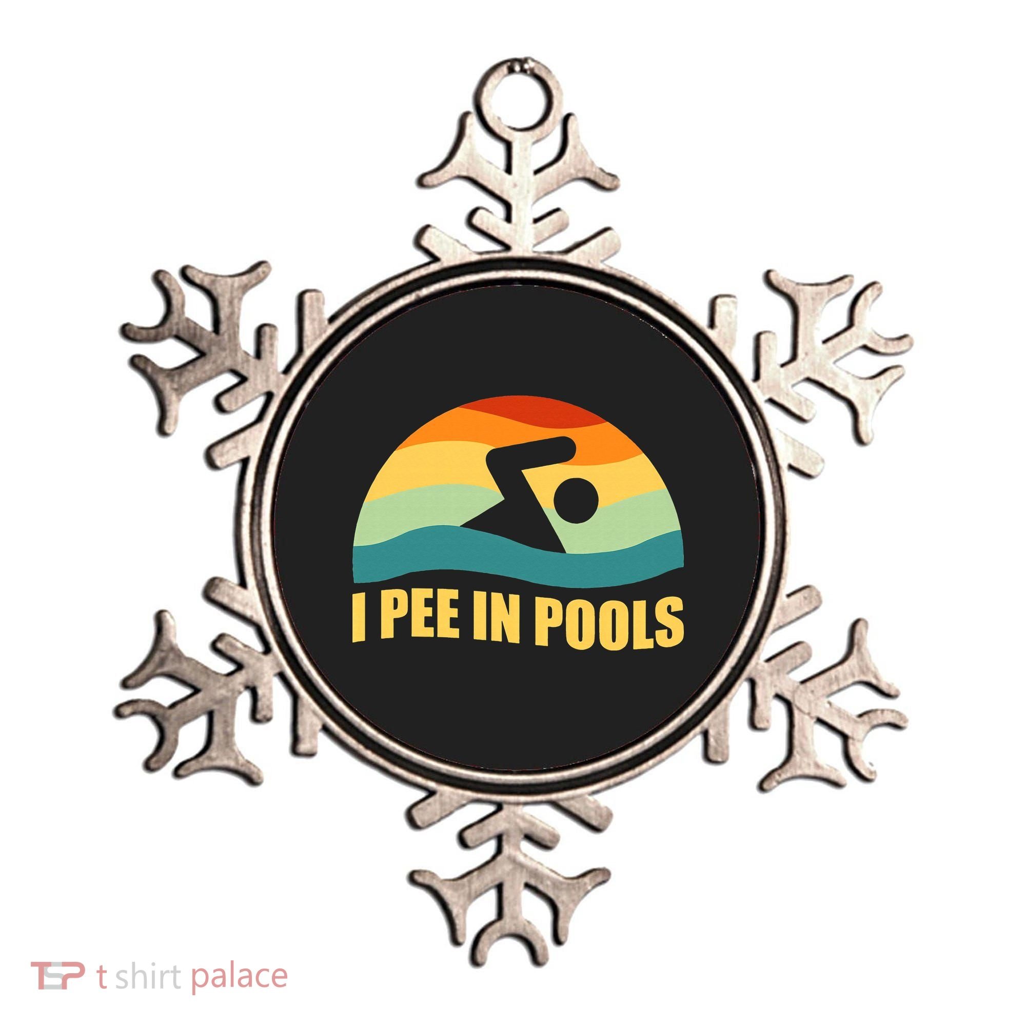 I Pee In Pools Retro Vacation Humor Swimming I Pee In Pools Ornament