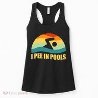 I Pee In Pools Retro Vacation Humor Swimming I Pee In Pools Women's Tank Top thumb 0