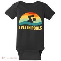 I Pee In Pools Retro Vacation Humor Swimming I Pee In Pools Baby Bodysuit thumb 0