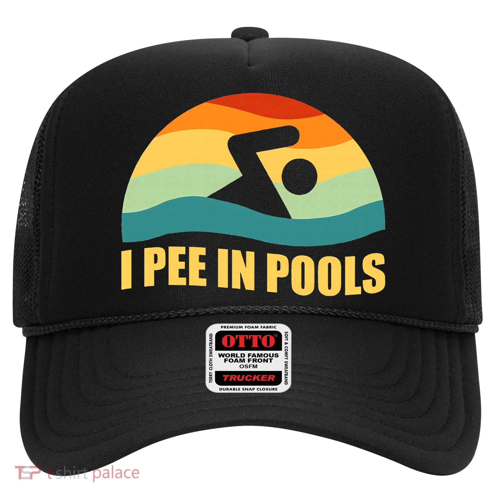 I Pee In Pools Retro Vacation Humor Swimming I Pee In Pools Hat