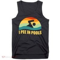 I Pee In Pools Retro Vacation Humor Swimming I Pee In Pools Tank Top thumb 0