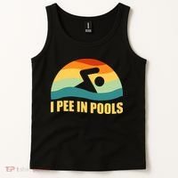 I Pee In Pools Retro Vacation Humor Swimming I Pee In Pools Tank Top thumb 2