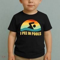 I Pee In Pools Retro Vacation Humor Swimming I Pee In Pools Toddler T-Shirt thumb 2