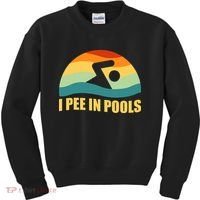 I Pee In Pools Retro Vacation Humor Swimming I Pee In Pools Kids Sweatshirt thumb 0