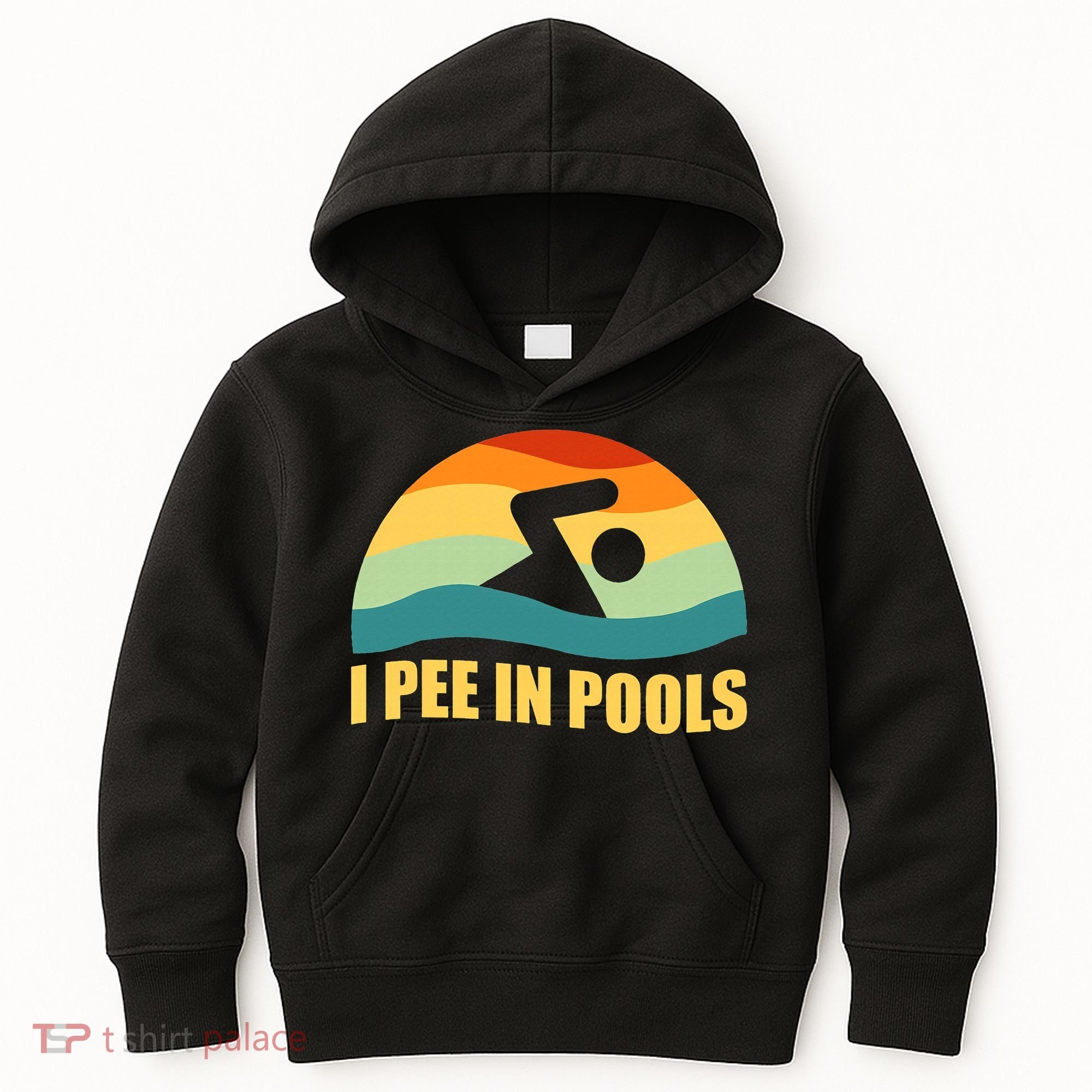 I Pee In Pools Retro Vacation Humor Swimming I Pee In Pools Kids Hoodie