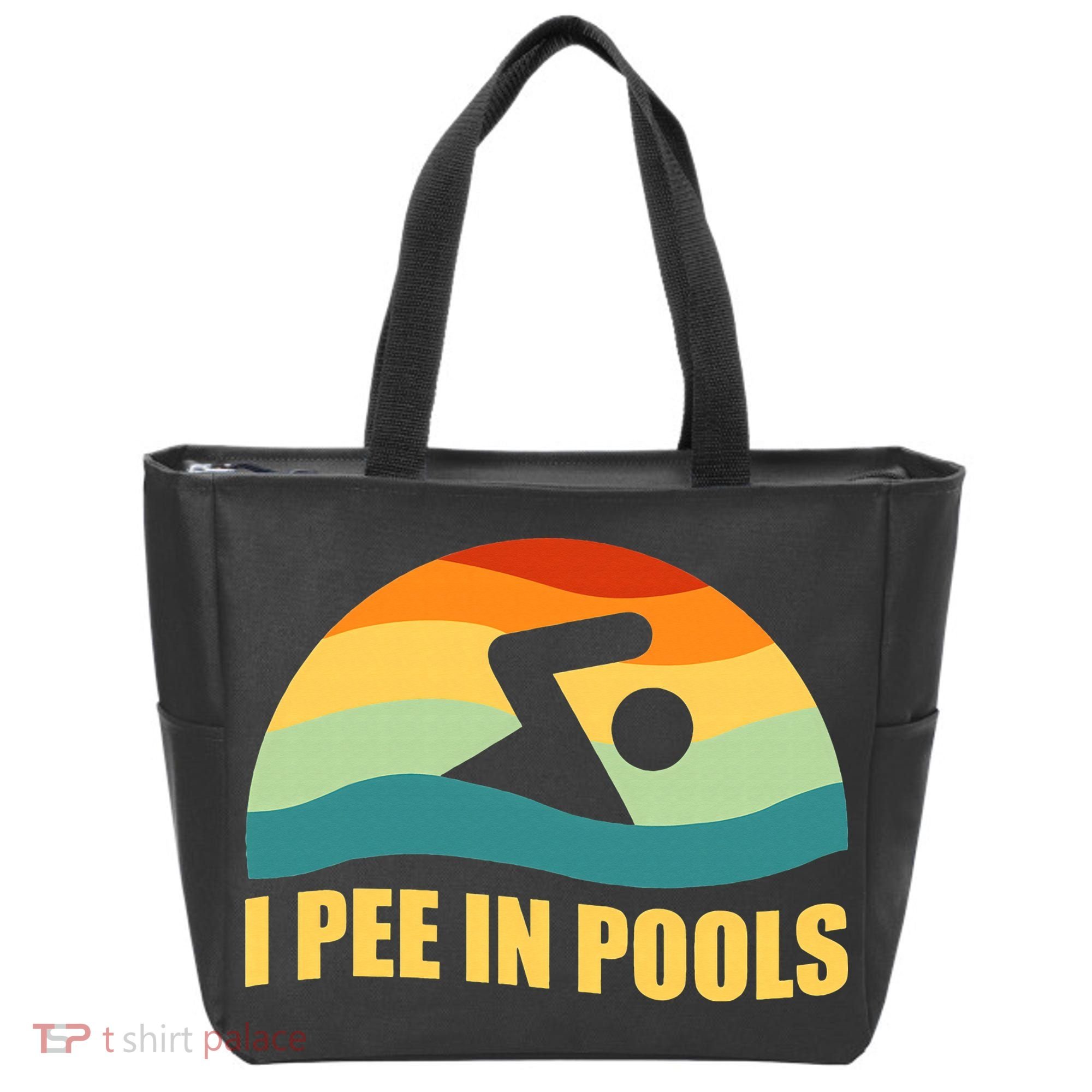 I Pee In Pools Retro Vacation Humor Swimming I Pee In Pools Tote Bag