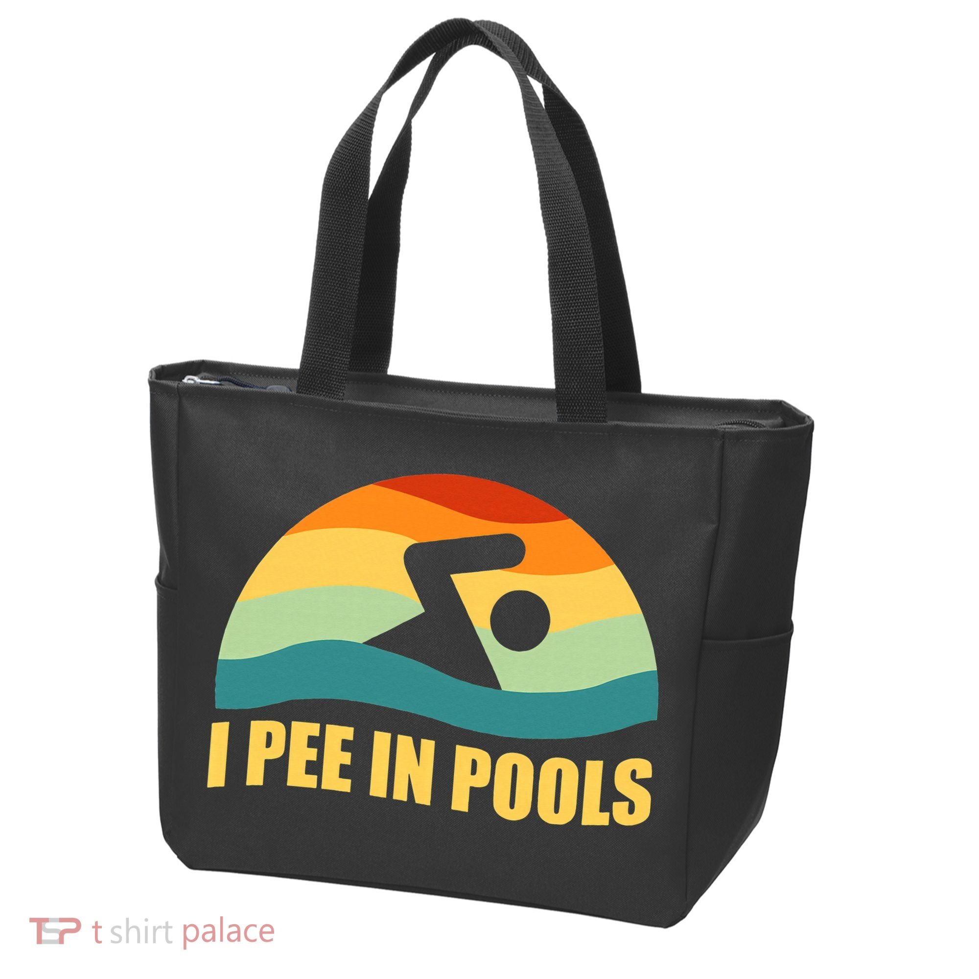 I Pee In Pools Retro Vacation Humor Swimming I Pee In Pools Tote Bag