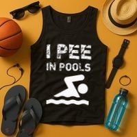 I Pee In Pools Funny Swimming Sarcastic Swim Saying Tank Top thumb 4